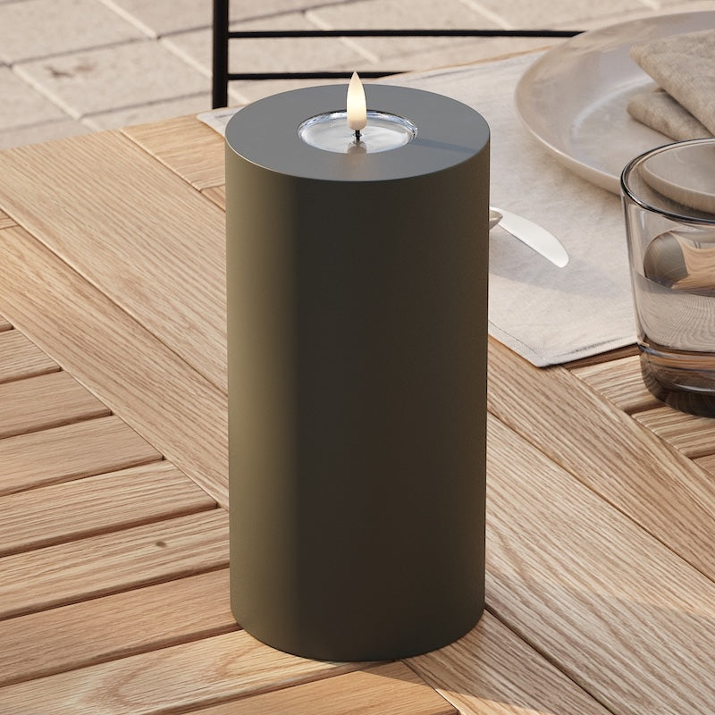 Deluxe Homeart Outdoors LED Pillar candle Ø 10 x 20 cm Dark Green LED outdoor light Pillar candle 2