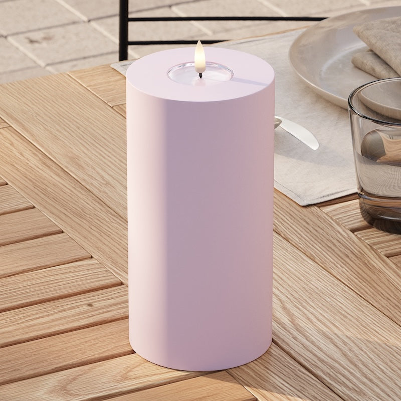 Deluxe Homeart Outdoors LED Pillar candle Ø 10 x 20 cm Dusty Red LED outdoor light Pillar candle 2