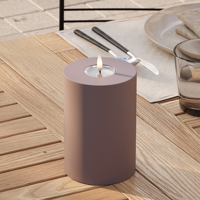 Deluxe Homeart Outdoors LED Pillar candle Ø 10 x 15 cm Mocha LED outdoor light Pillar candle 2