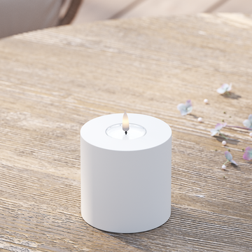 Deluxe Homeart LED externo Vela pilar Ø 10 x 10 cm Branco Luz LED para exterior Vela pilar 2