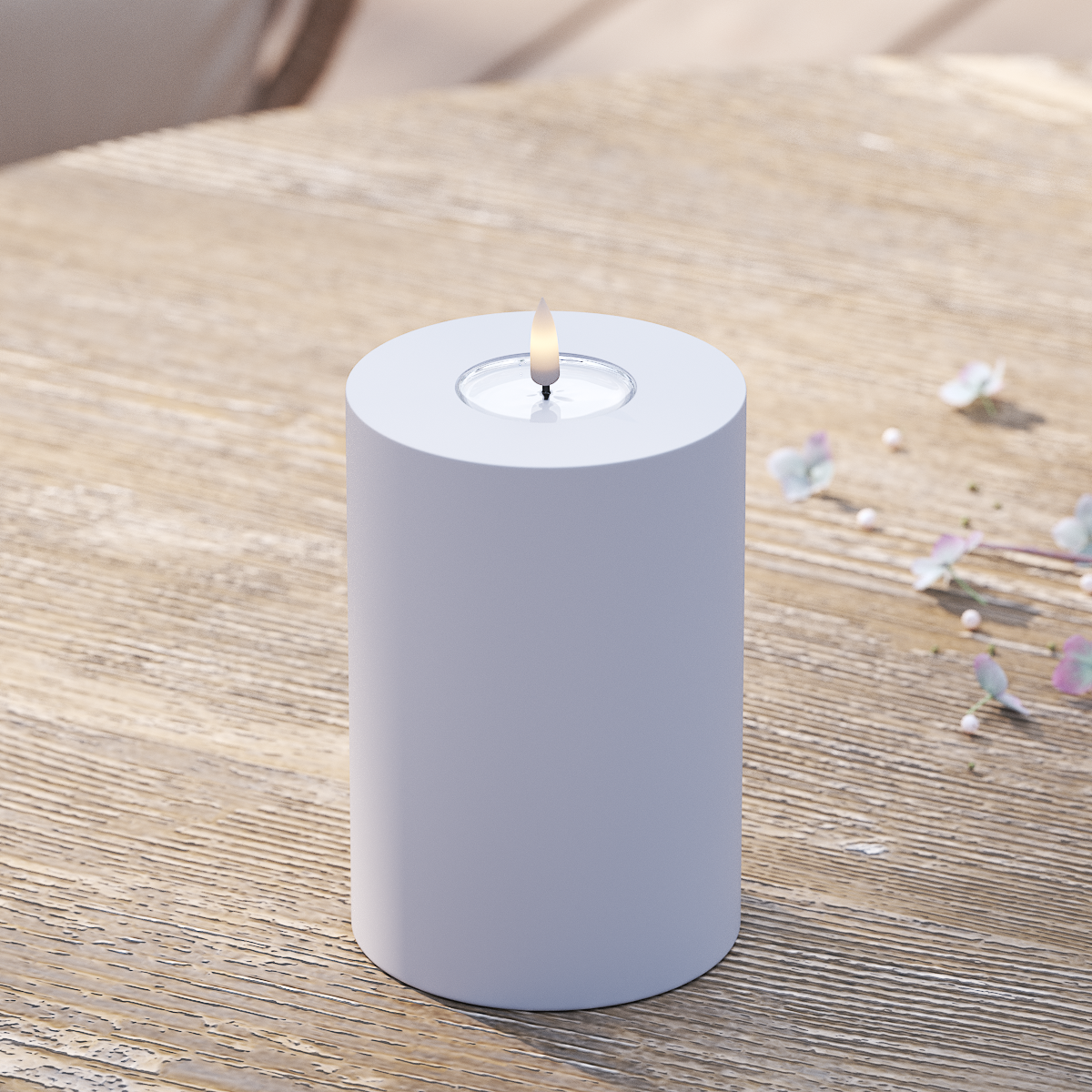 Deluxe Homeart Φωτιστικό μπλοκ LED εξωτερικού χώρου Ø 10 x 15 cm Ξεθωριασμένο μπλε Φως μπλοκ εξωτερικού φωτός LED 2