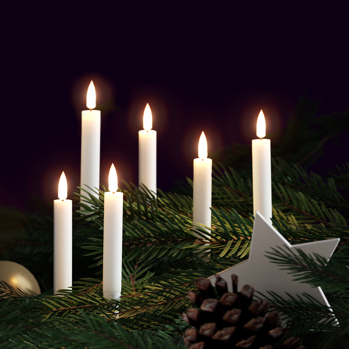 Deluxe Homeart Velas para árvores de Natal revestidas com cera 6 unidades Natal 1