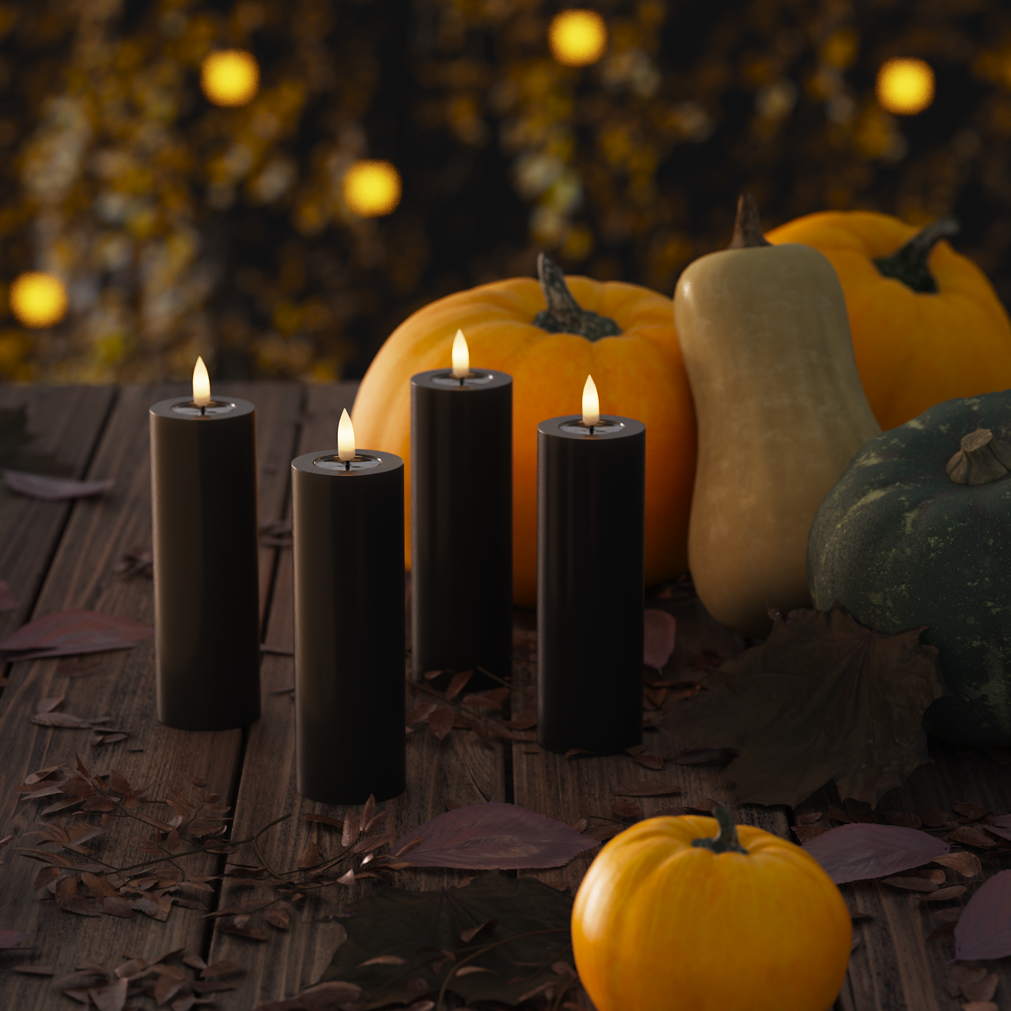 LED blokové svetlá Ø 5 x 15 cm Čierna - 4 ks