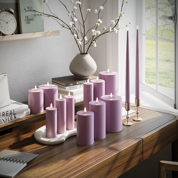 Deluxe Homeart LED candle pack - Light Purple - 5 x 10 + 12.5 + 15 + 20 | 7.5 x 10 + 12.5 + 15 + 20 | 5 x 10 + 15 + 20 | 2 pieces 38 cm package 1