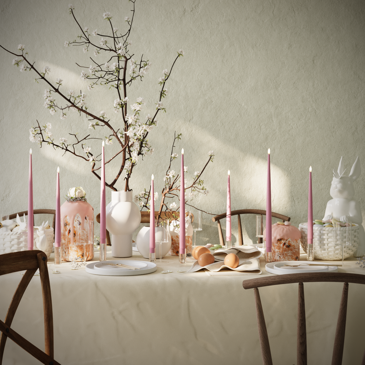 Deluxe Homeart LEDs Vela afilada pacote - Magenta - 4 peças 38 cm | 4 peças de 28 cm pacote 1