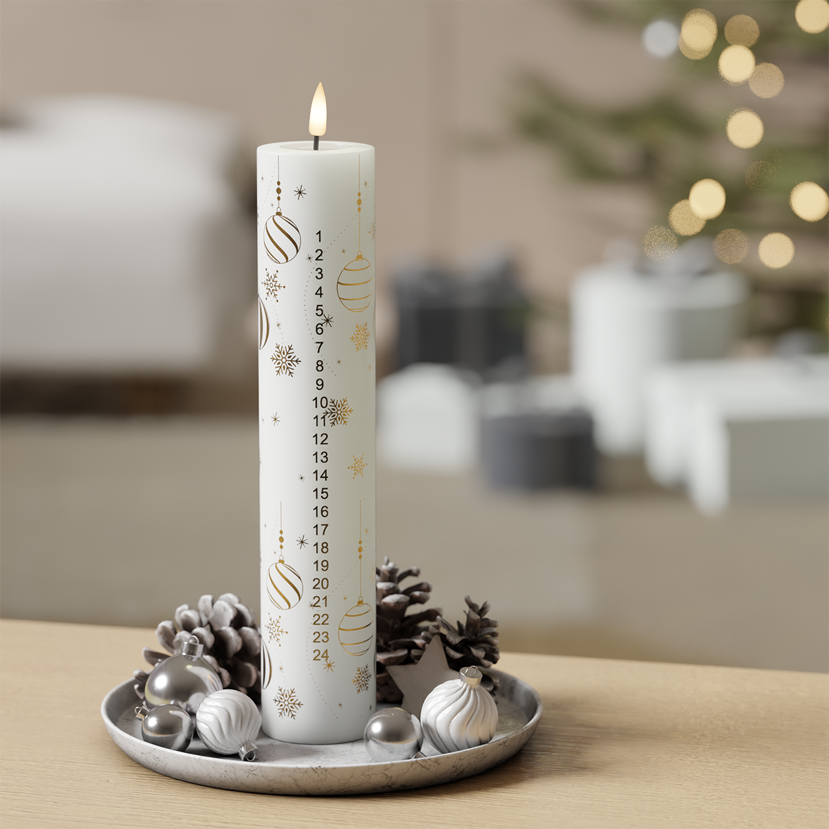 Deluxe Homeart Φως ημερολογίου LED - Χρυσά Χριστούγεννα 1