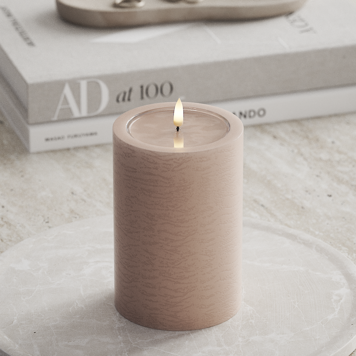 Deluxe Homeart Unique LEDs Vela pilar D 10 x 15 cm Rosa unique Vela pilar 1