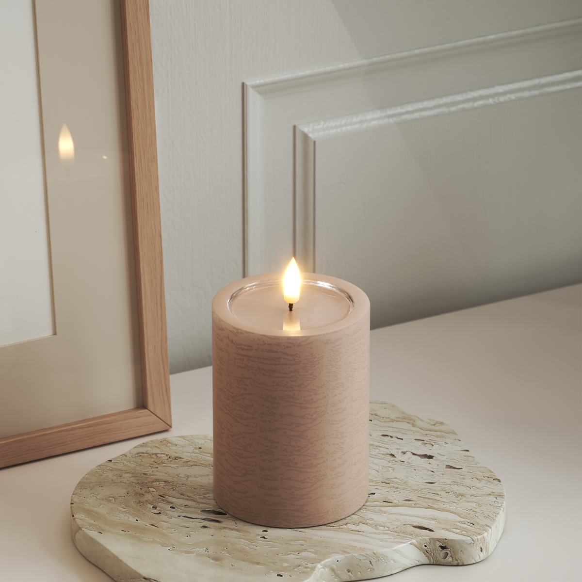 Deluxe Homeart Unique LED Blokklys D 7,5 x 10 cm Rose unique blokklys 3