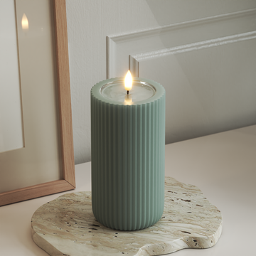 Deluxe Homeart Unique LED Rilleljus D 8 x 15 cm Salviagrön unique Rilleljus 3