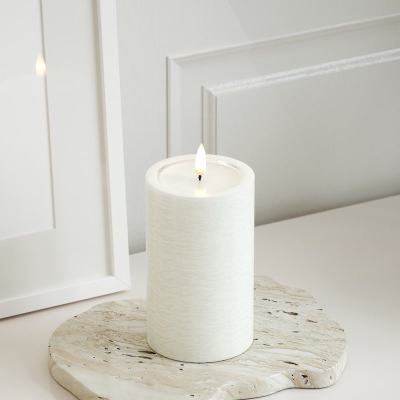 Unique Candles Unique LED Blockljus D 7,5 x 12,5 cm Vit