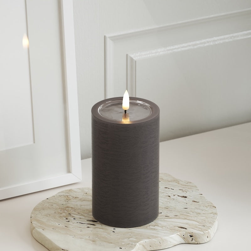 Unique Candles Unique LED blokové světlo D 7,5 x 12,5 cm Mokka