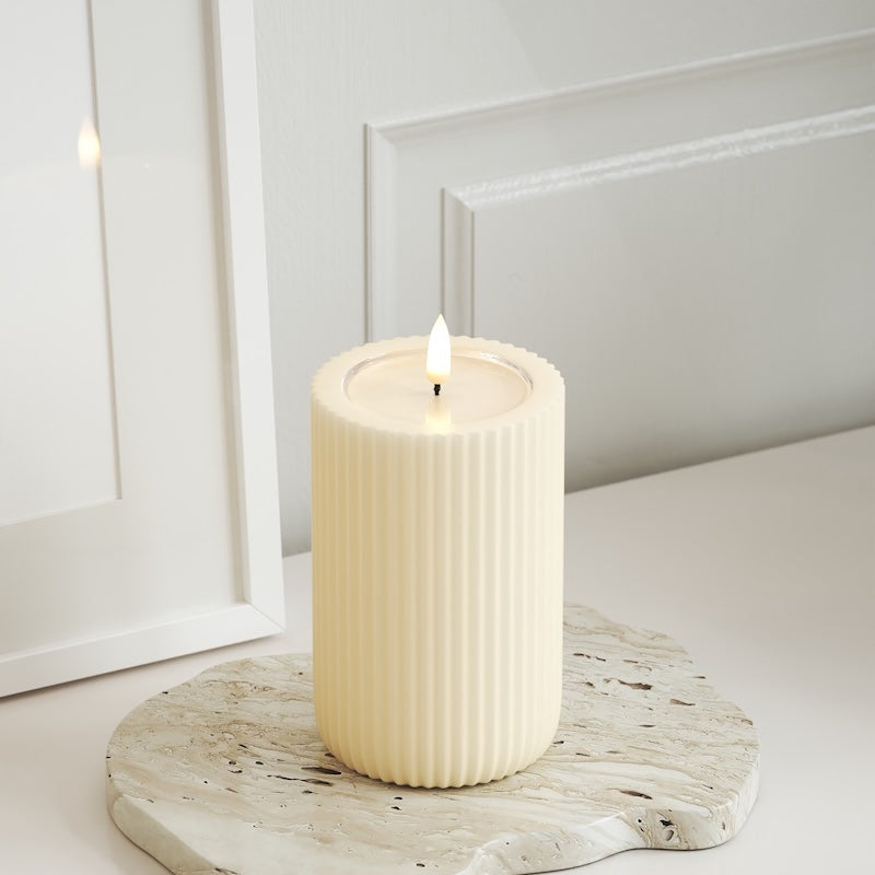 Unique Candles Unique Φωτιστικό αυλάκωσης LED D 8 x 12,5 cm Κρεμ